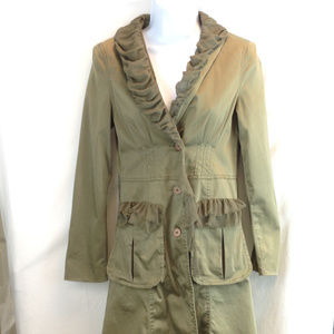Diane Von Furstenberg Green Knee Length Coat